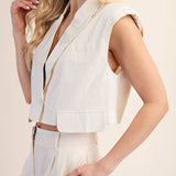 Harlee Cropped Flap Vest