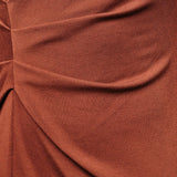 Hearth Pleated Midi Dress in Brick, back view