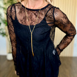 Vivienne Lace Peplum Long-Sleeve Top
