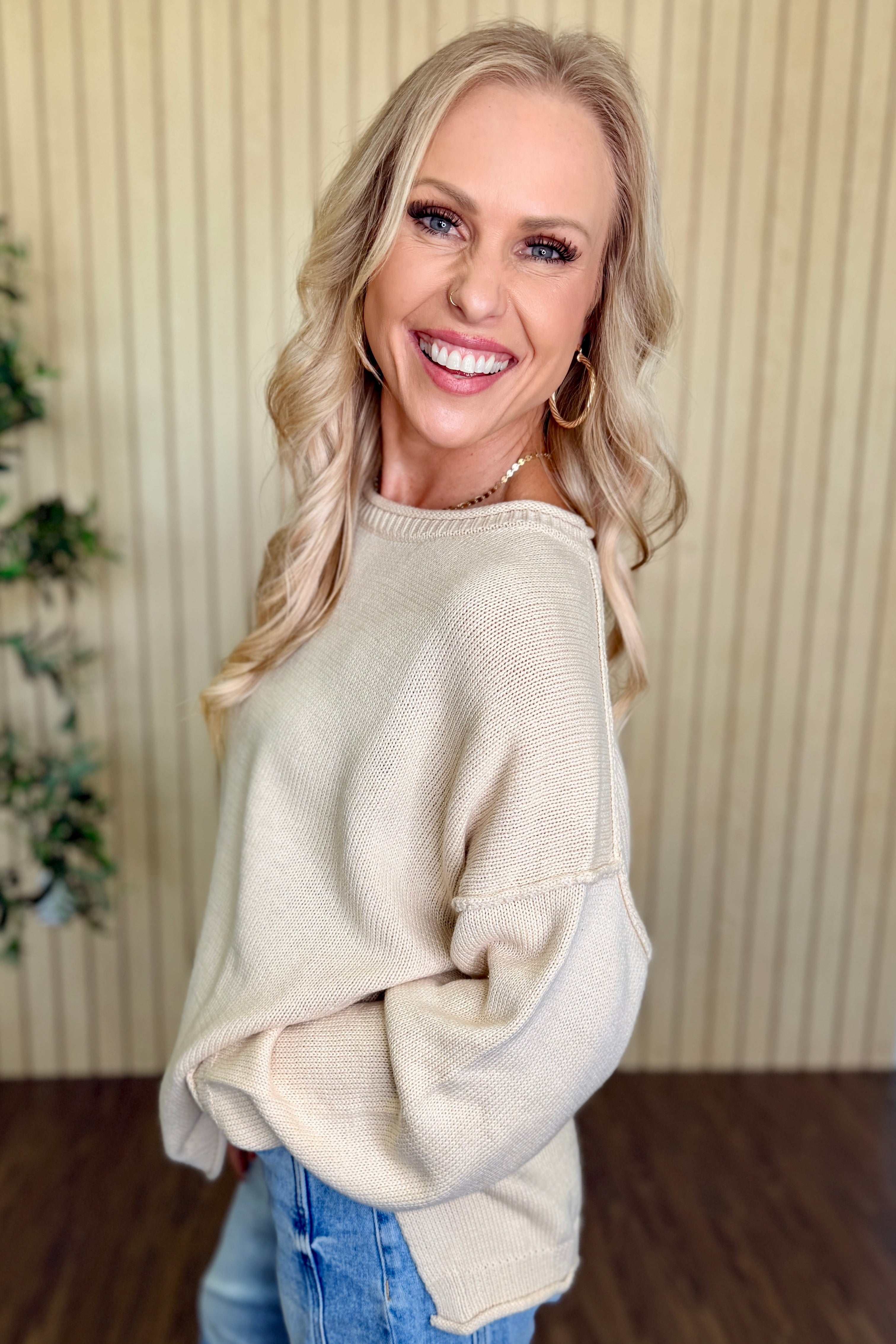 Willow Extended Shoulder Cotton Sweater