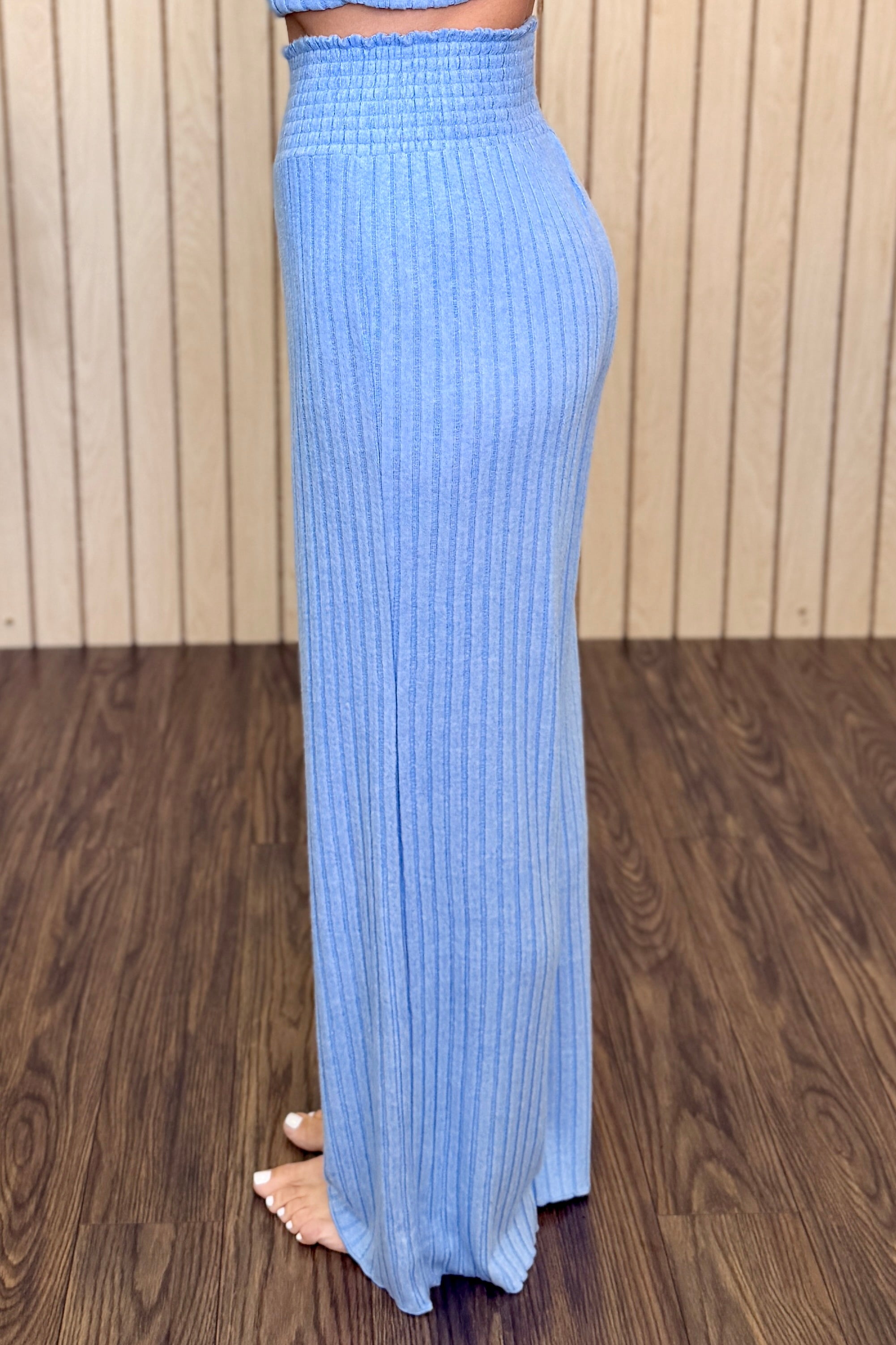 Dawn Smocked Silky Rib Pant