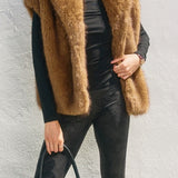 Snow Angel Collared Furry Vest