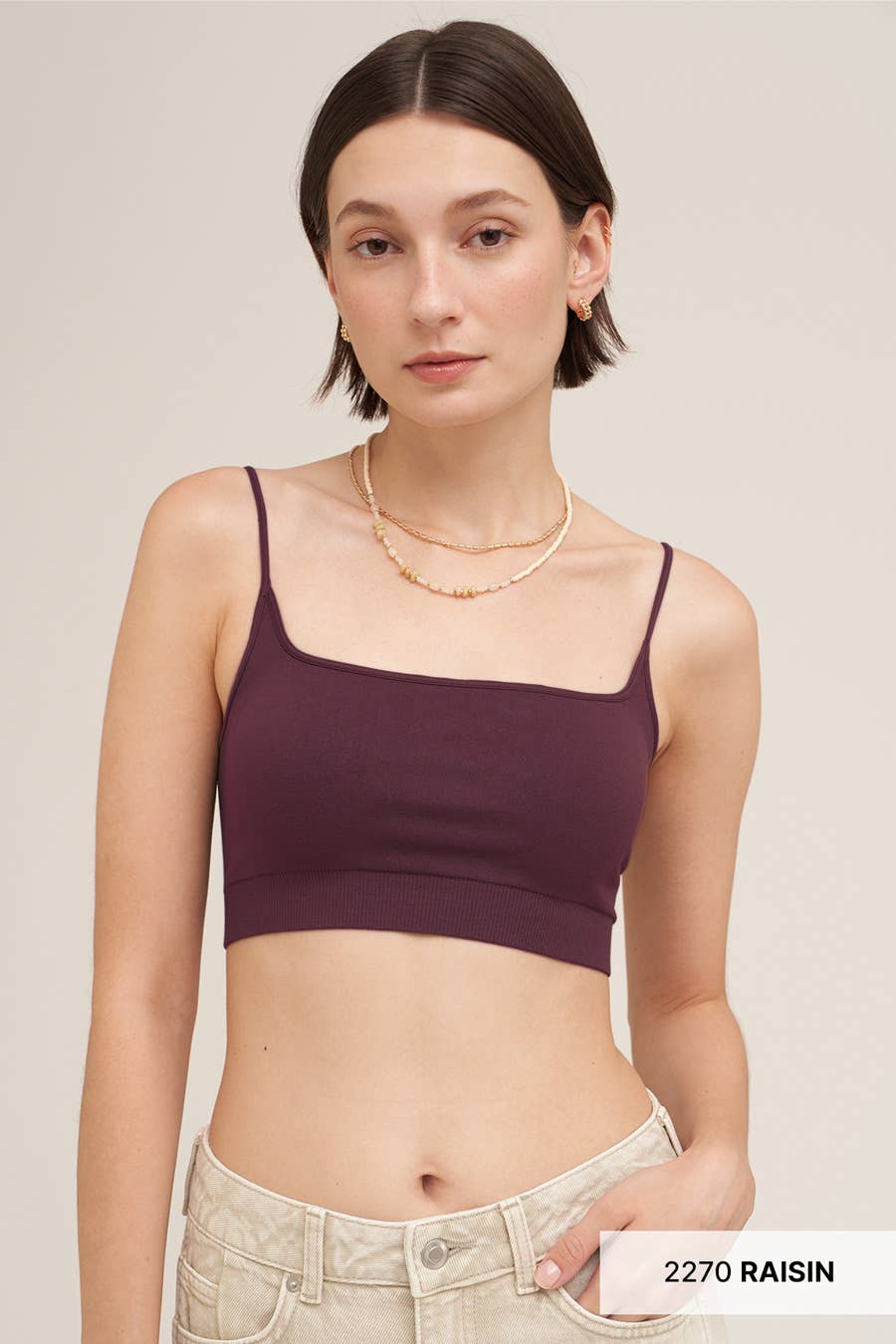 Sloane Micro Square Bralette in Raisin