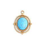 MTT Jewelry - Jewelry - Charms - Roped Frame Oval Semi Precious Charm - MTT Collective