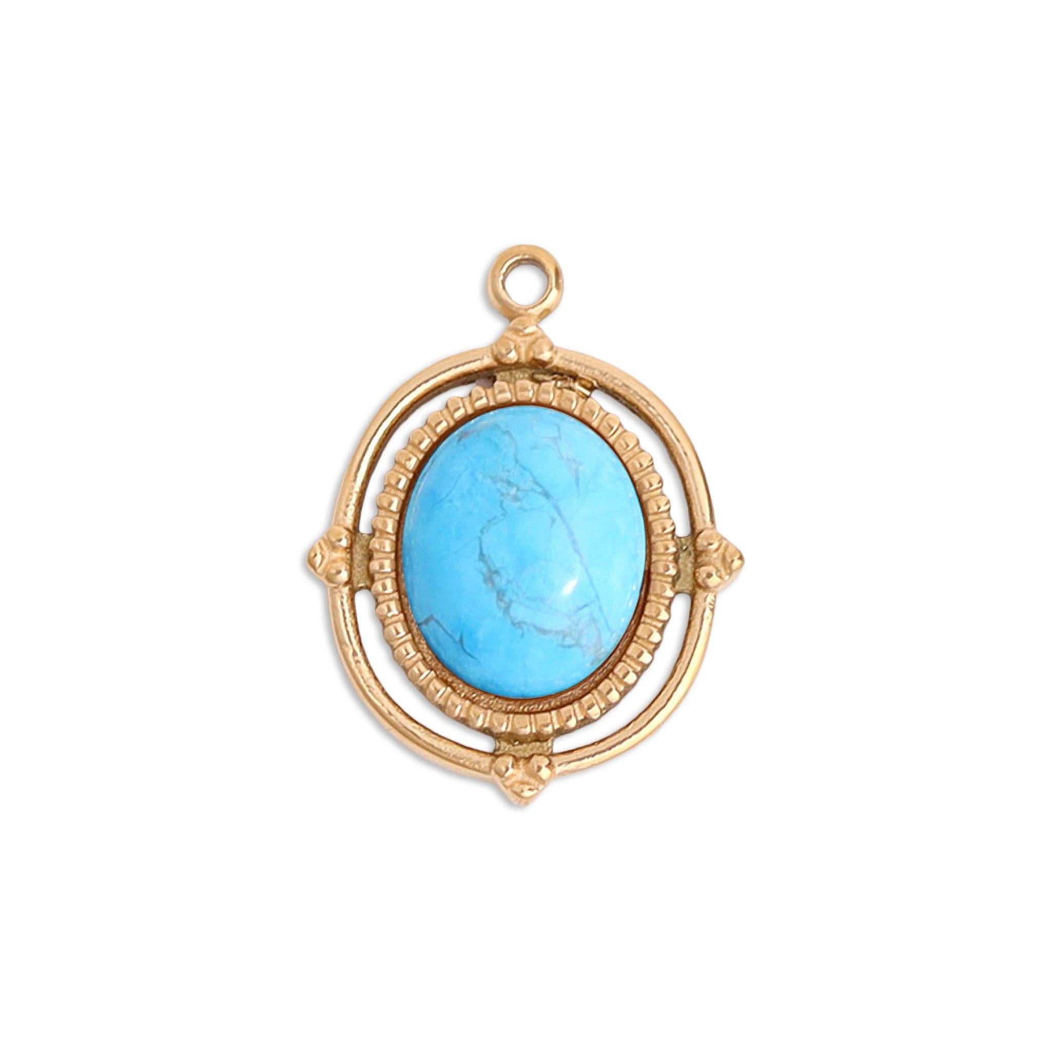 MTT Jewelry - Jewelry - Charms - Roped Frame Oval Semi Precious Charm - MTT Collective