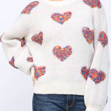 Tracie Textured Heart Pattern Detail Sweater