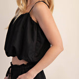 Kaiden Bubble-Hem Crop Top