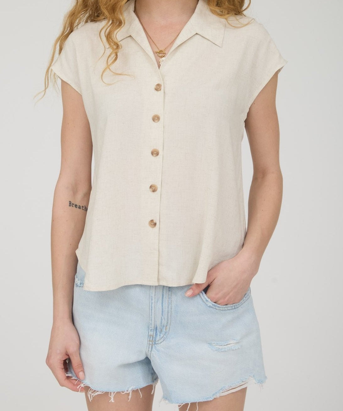 Sun Deck Linen Button Down