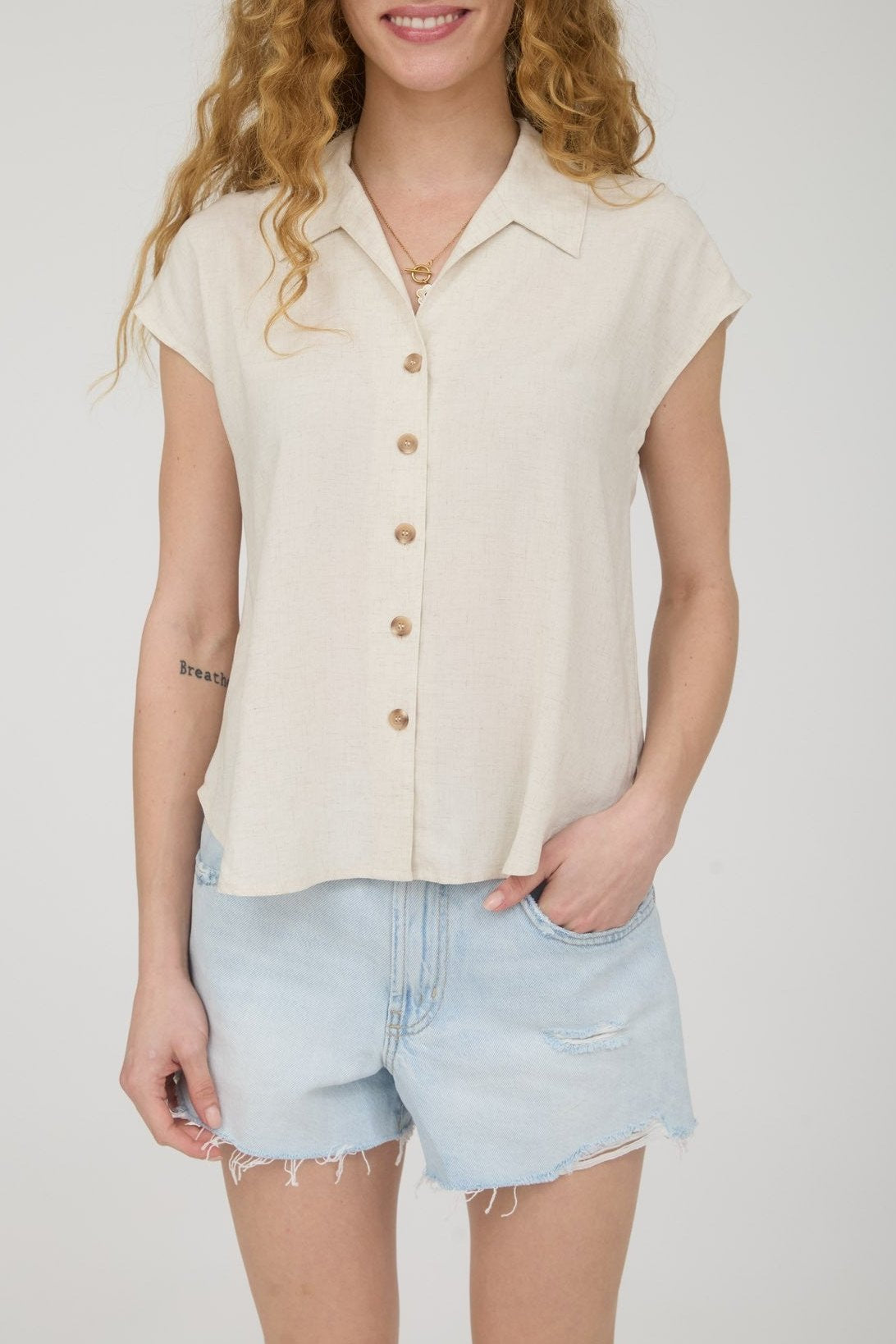 Sun Deck Linen Button Down
