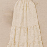 Chiffon Eyelet Tiered Maxi Dress