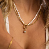 Monroe Freshwater Pearl Charm Holder Necklace