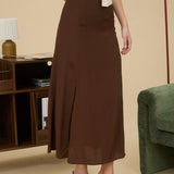 Delaney Side-Slit Midi Skirt