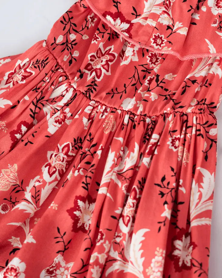 FIONA FLUTTER SLEEVE MINI DRESS | CORAL - MTT Collective