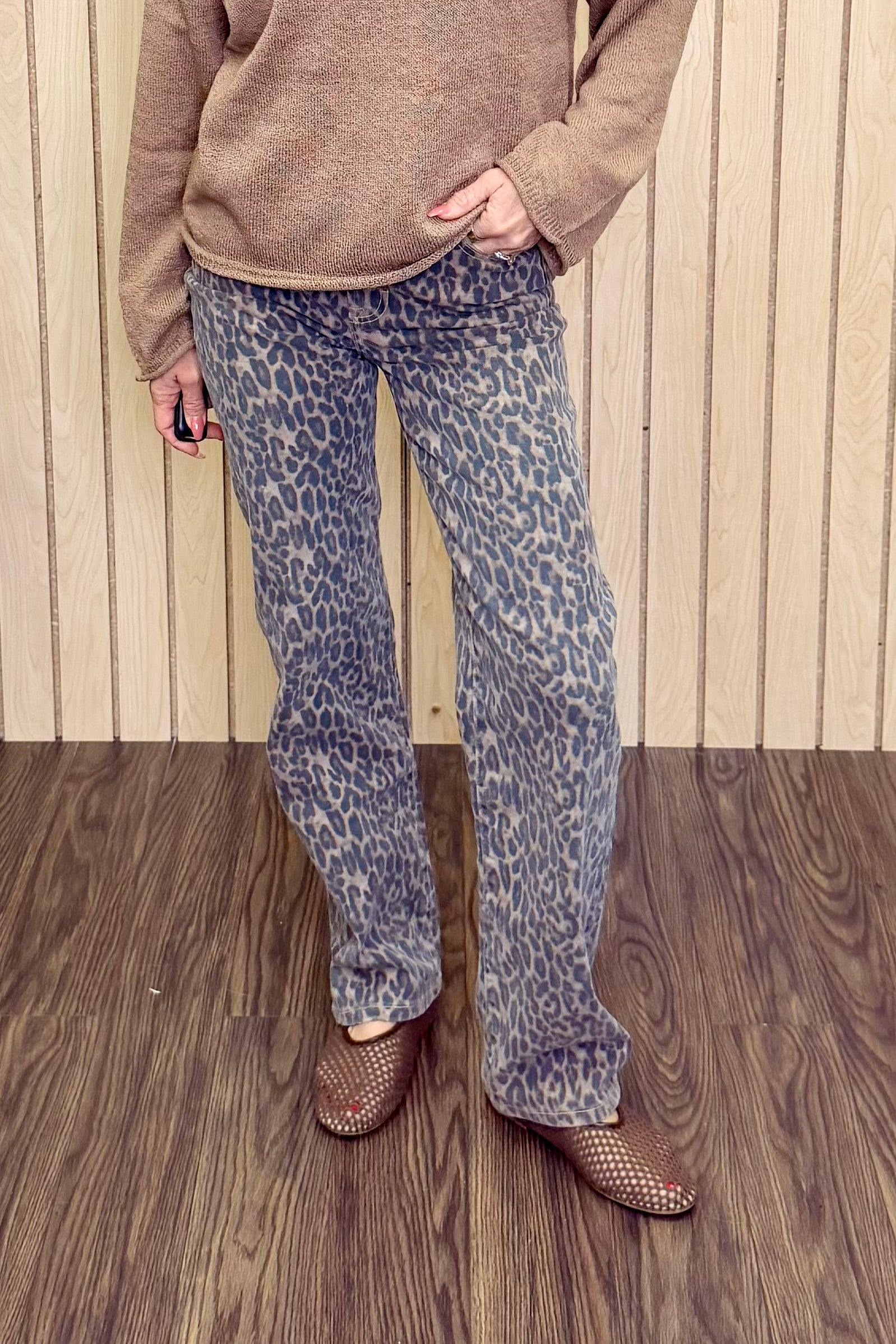 Ella Cheetah Print High Rise Classic Straight