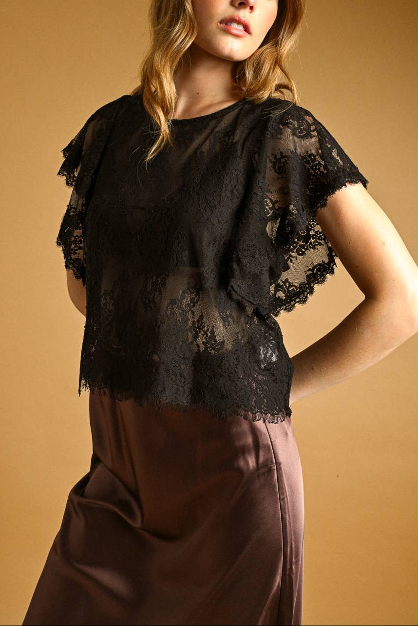 Lace Scalloped Top