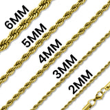 Ashley Gold Stainless Steel PVD Rope Chain Necklace - MTT Collective