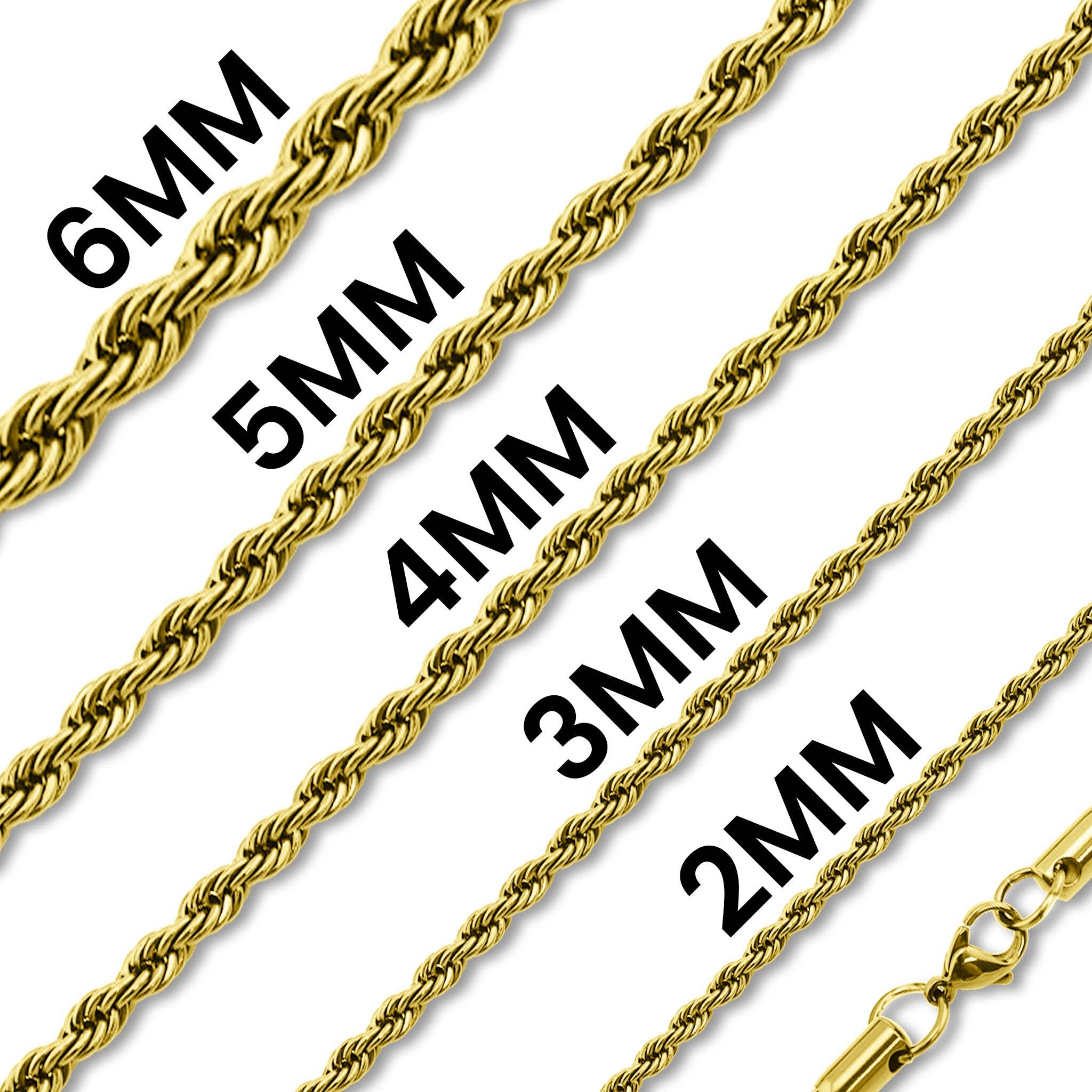 Ashley Gold Stainless Steel PVD Rope Chain Necklace - MTT Collective
