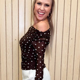 Nightfall Polka Dot Mesh Top