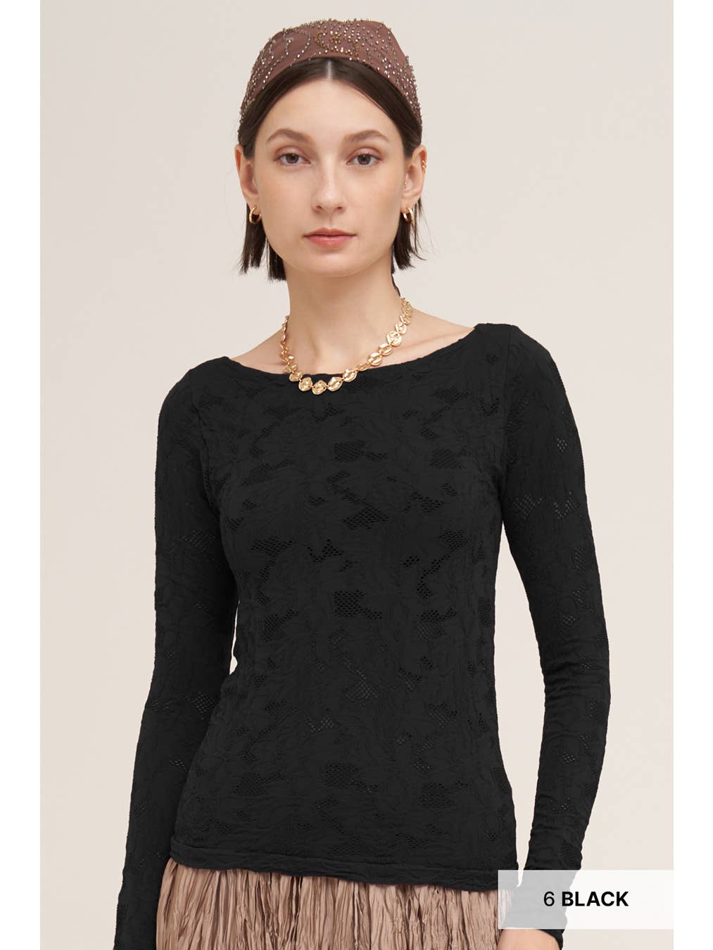 Rosie Floral Lace Boat Neck Top