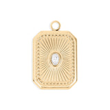Rectangle Sunburst Crystal Charm