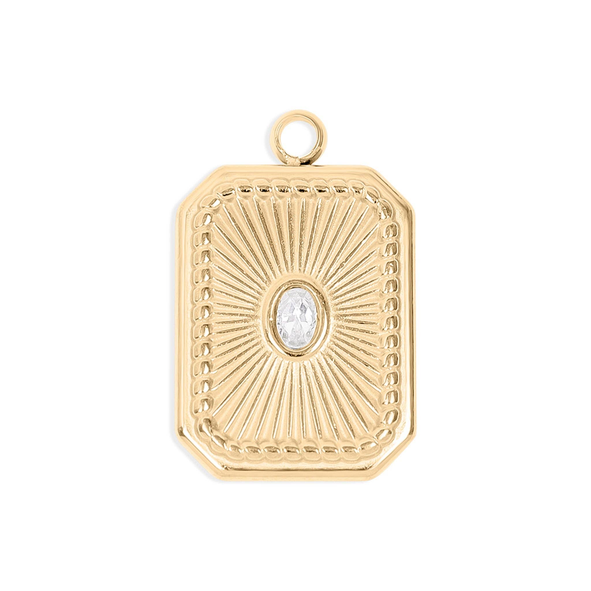 MTT Jewelry - Jewelry - Charms - Rectangle Sunburst Crystal Charm - MTT Collective