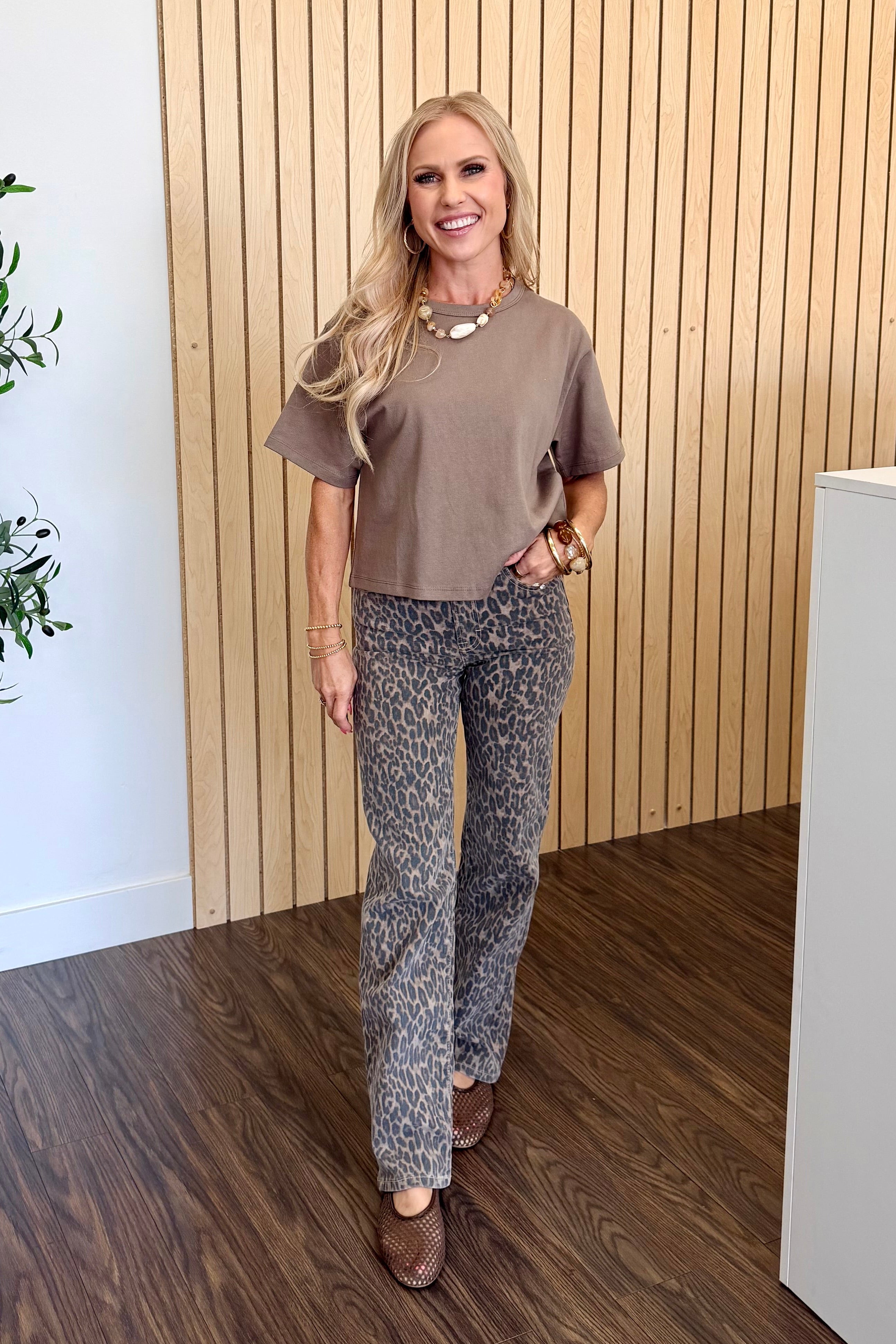 Ella Cheetah Print High Rise Classic Straight