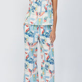 Romina Tropical Print Ruffle Strap Top