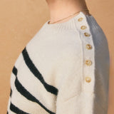 Carrie Striped Button Detail Sweater
