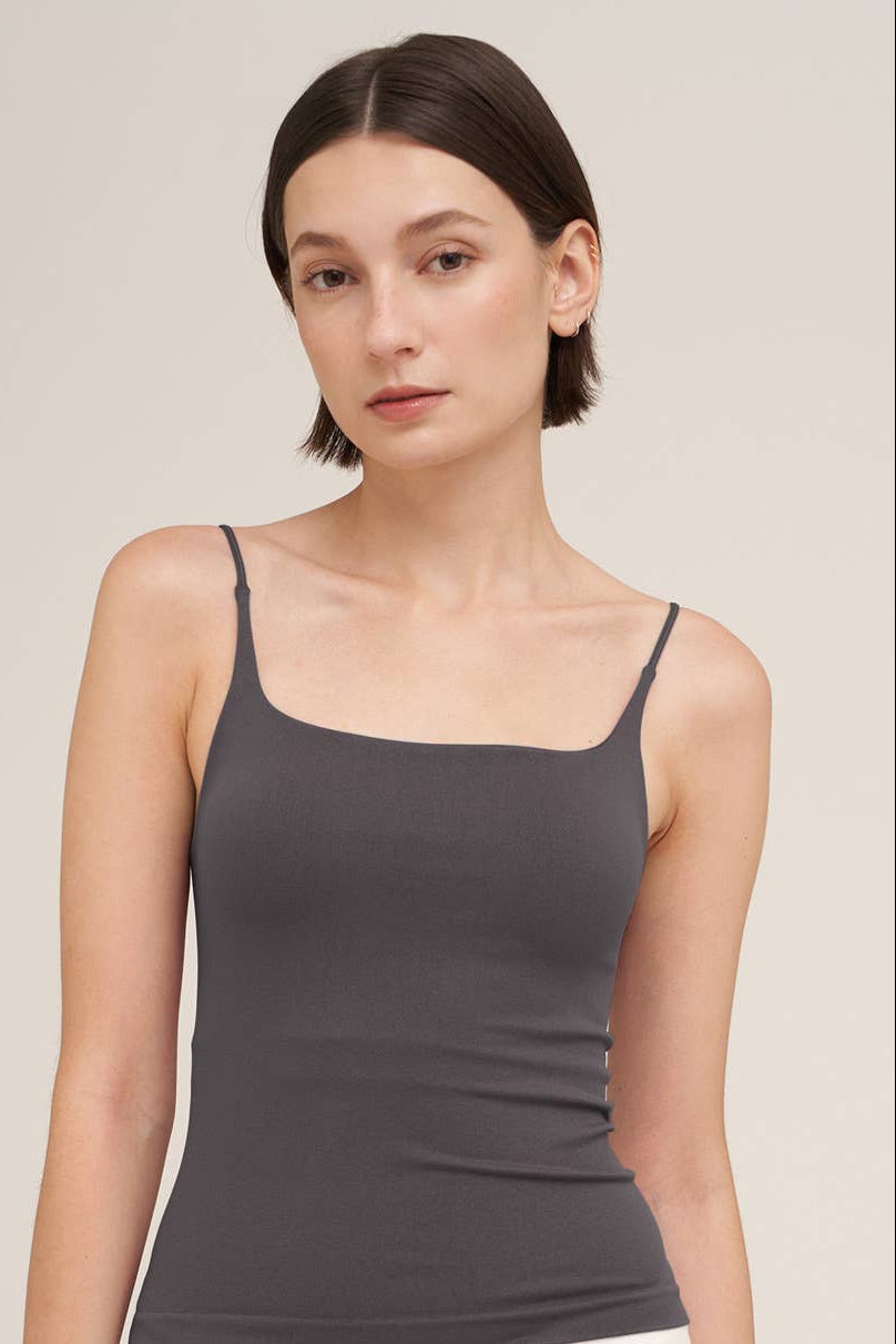 Melanie Clean Line Square Cami in Gunmetal