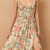 Gilded Ballroom Corset Flowy Maxi Dress