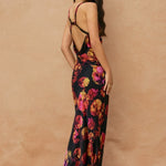 Juniper Floral Maxi Dress in Nightfall Bloom, back