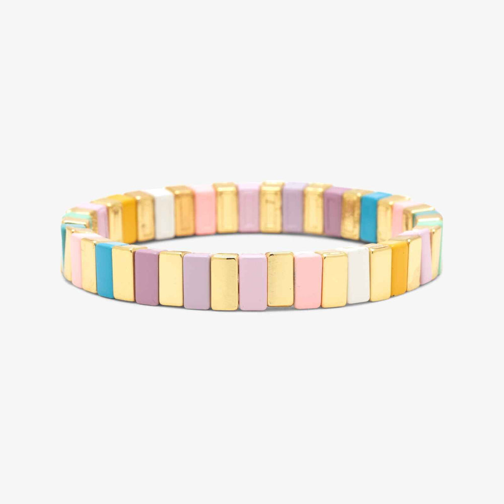 Bright Tides Enamel Bead Stretch Bracelet - MTT Collective