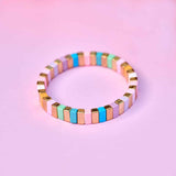 Bright Tides Enamel Bead Stretch Bracelet - MTT Collective