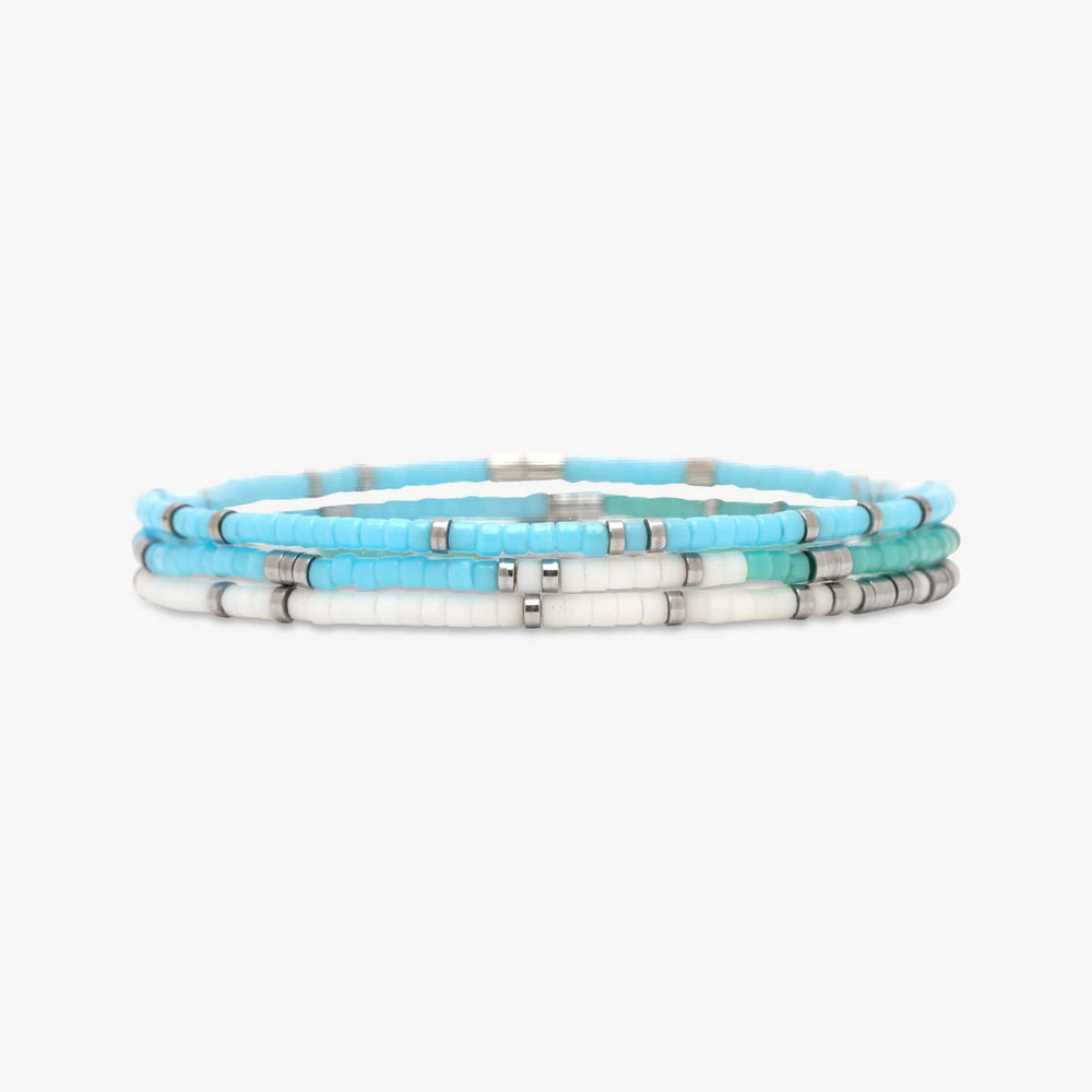 Mixed Seed Bead Stretch Bracelet Set Of 3 - MTT Collective