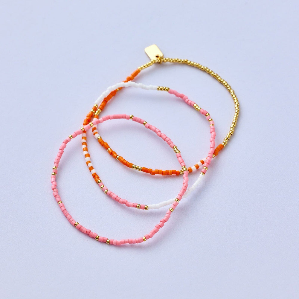Mixed Seed Bead Stretch Bracelet Set Of 3 - MTT Collective