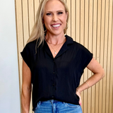 Essential Button-Front Blouse