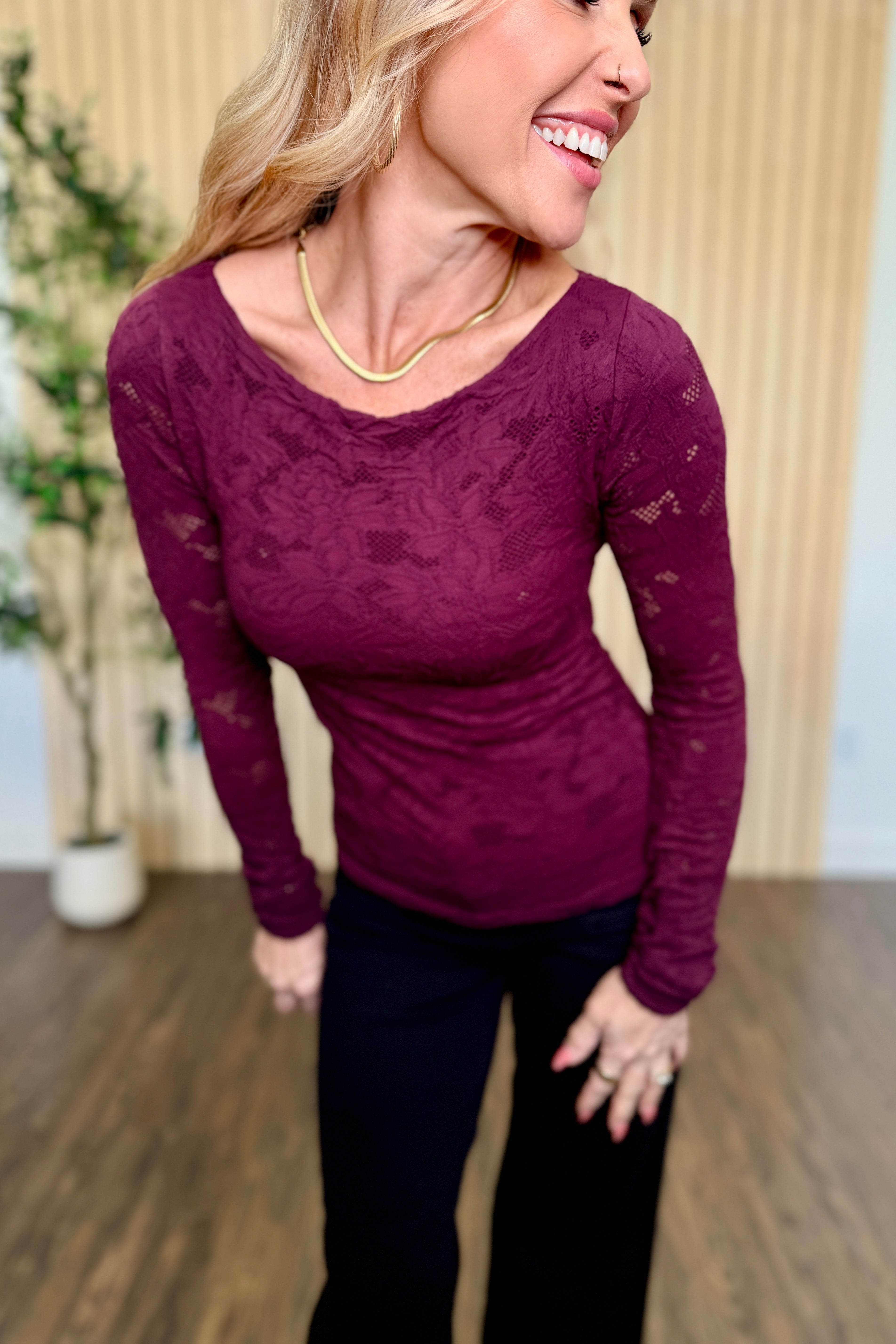 Rosie Floral Lace Boat Neck Top