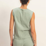 Sleeveless Cotton Pocket Top