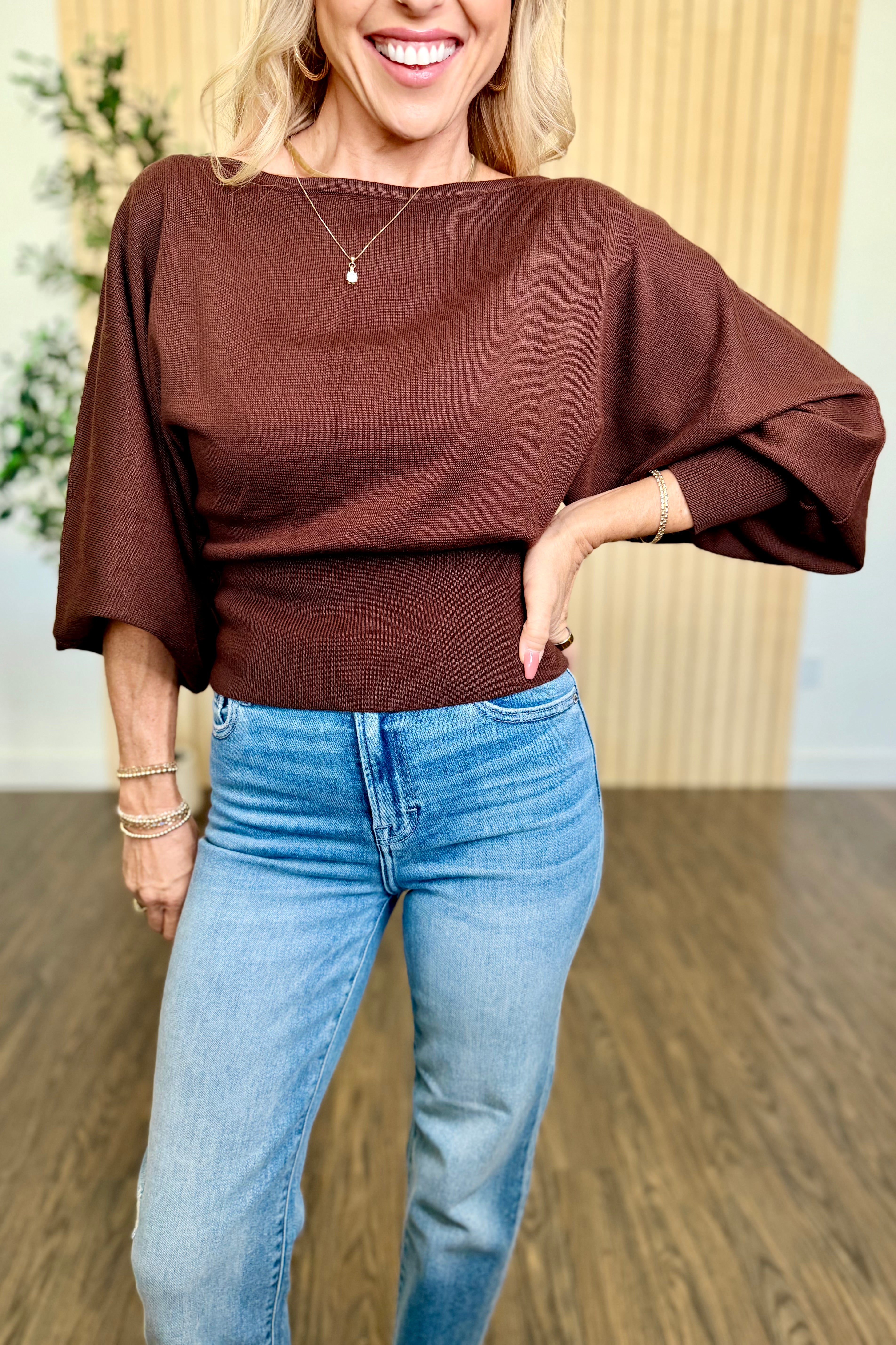 Aspen Boat Neck Dolman Sweater
