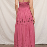 Alice Strappy Halter Embroidered Midi Dress