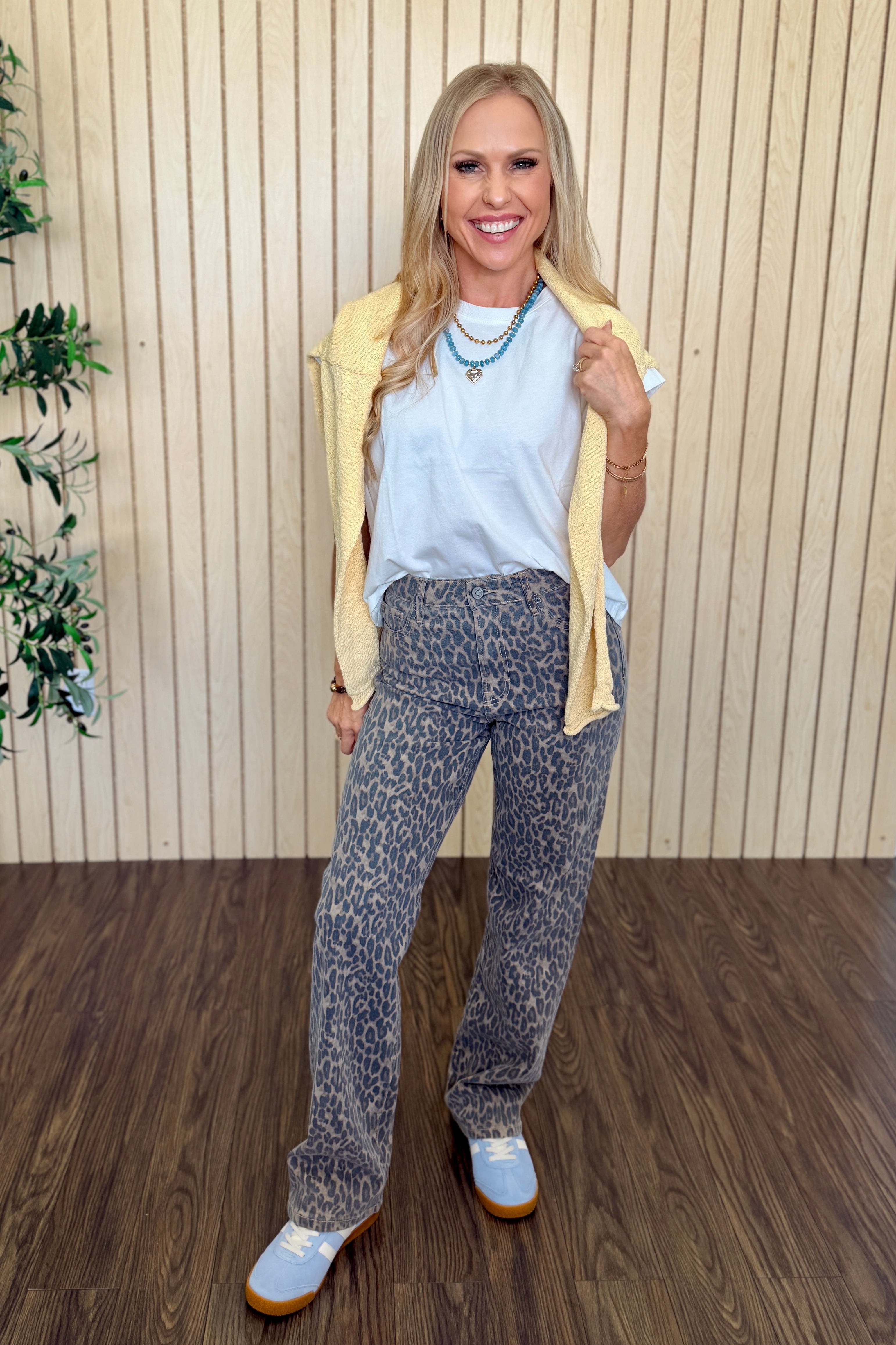 Ella Cheetah Print High Rise Classic Straight
