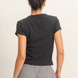 Basic Ribbed Short Sleeve Top