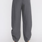 Marlow Drapey Twill High-Waist Jogger charcoal side