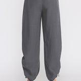 Marlow Drapey Twill High-Waist Jogger charcoal side