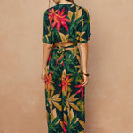 Rowan Printed Wide Leg Pants in Midnight Paradise, back