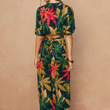 Rowan Printed Wide Leg Pants in Midnight Paradise, back