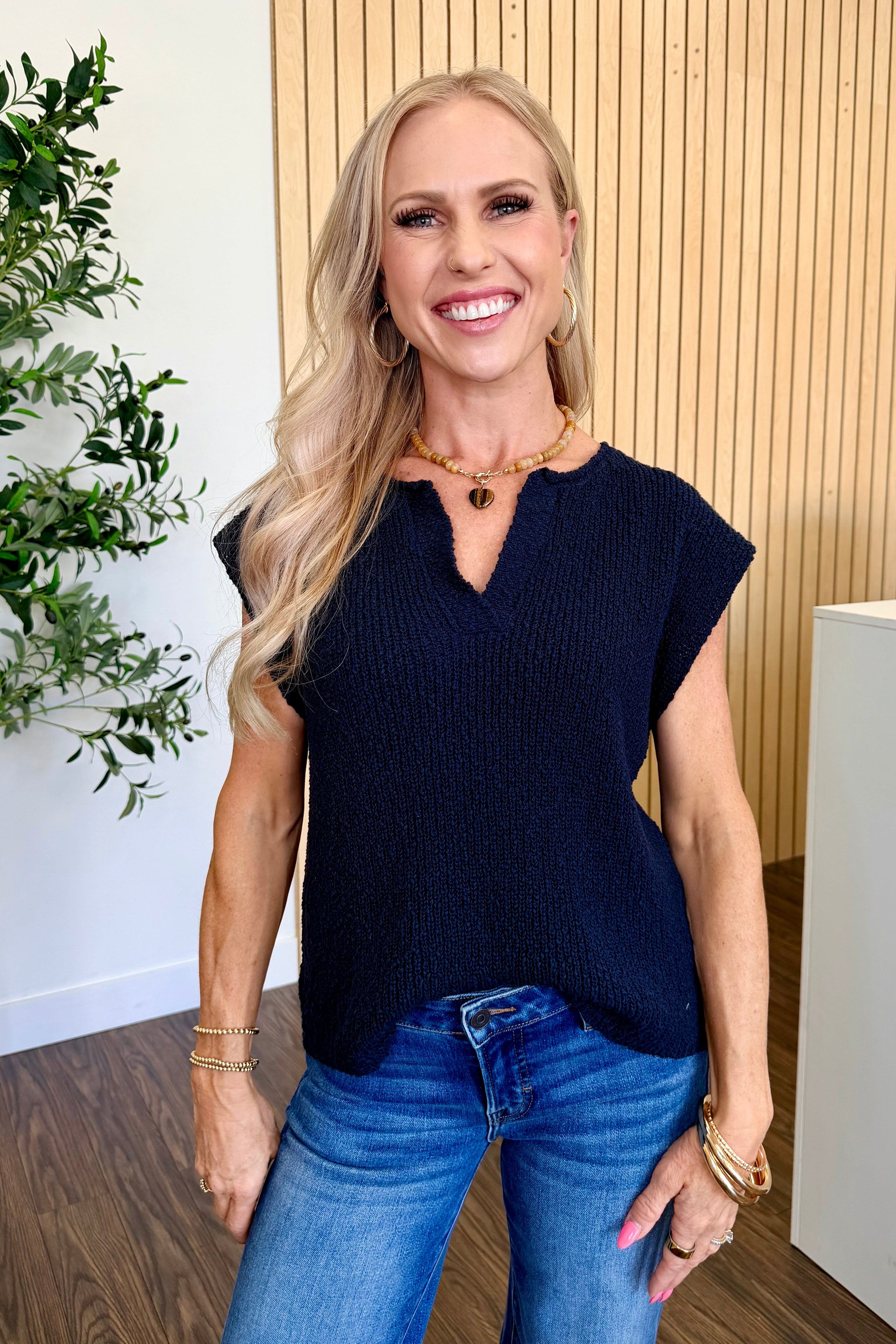 Celine Slub Knit Sweater Top