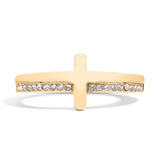 Barbara Engraved CZ Cross Ring