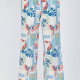 Romina Tropical Print Wide Leg Pant