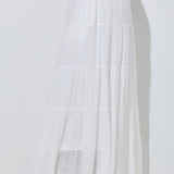 Phoebe Tiered Cotton Gauze Drawstring Maxi Skirt
